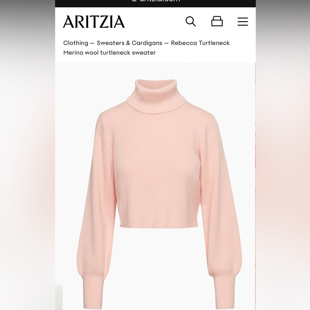 Aritzia Wilfred Pink Turtleneck Sweater Size Small